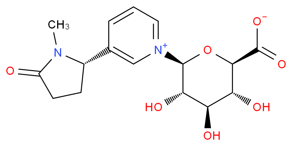 1-[(2S,3S,4R,5R,6R)-6-carboxylato-3,4,5-trihydroxyoxan-2-yl]-3-[(2S)-1-methyl-5-oxopyrrolidin-2-yl]-1λ<sup>5</sup>-pyridin-1-ylium_分子结构_CAS_139427-57-9