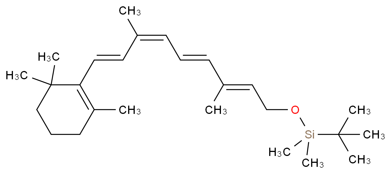 tert-butyl({[(2E,4E,6Z,8E)-3,7-dimethyl-9-(2,6,6-trimethylcyclohex-1-en-1-yl)nona-2,4,6,8-tetraen-1-yl]oxy})dimethylsilane_分子结构_CAS_210700-52-0