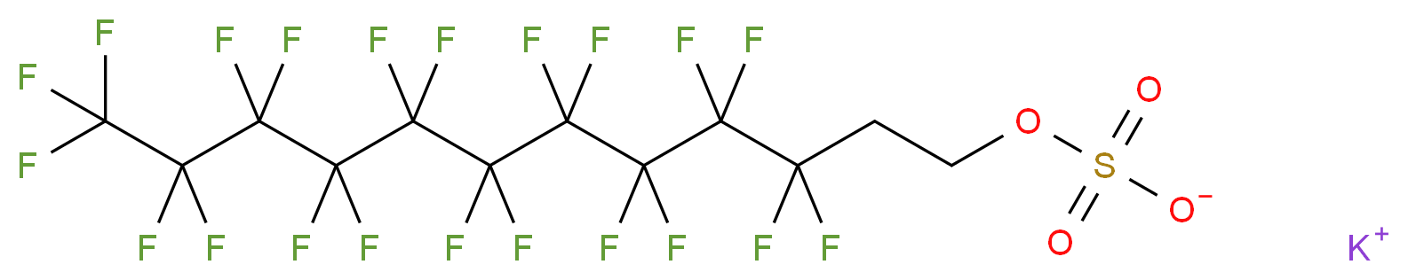 potassium 3,3,4,4,5,5,6,6,7,7,8,8,9,9,10,10,11,11,12,12,12-henicosafluorododecyl sulfate_分子结构_CAS_1262446-14-9