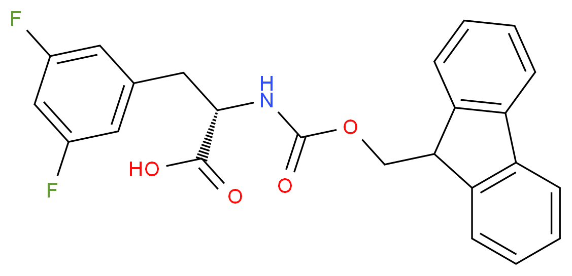 (2S)-3-(3,5-difluorophenyl)-2-{[(9H-fluoren-9-ylmethoxy)carbonyl]amino}propanoic acid_分子结构_CAS_205526-24-5