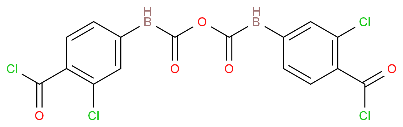 {[4-(carbonochloridoyl)-3-chlorophenyl]boranyl}carbonyl [4-(carbonochloridoyl)-3-chlorophenyl]boranecarboxylate_分子结构_CAS_850589-38-7