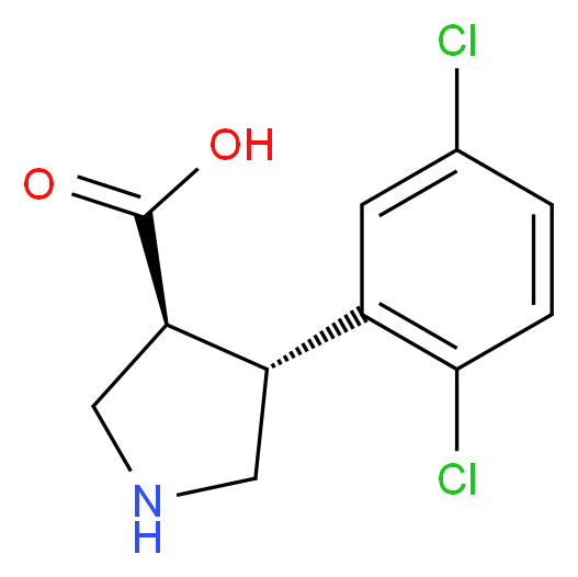 (3S,4R)-4-(2,5-dichlorophenyl)pyrrolidine-3-carboxylic acid_分子结构_CAS_1049978-45-1)