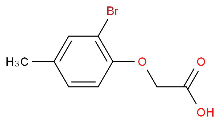 2-(2-Bromo-4-methylphenoxy)acetic acid_分子结构_CAS_)