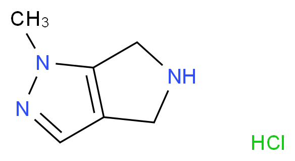 1-Methyl-1,4,5,6-tetrahydropyrrolo[3,4-c]pyrazole hydrochloride_分子结构_CAS_1187830-68-7)