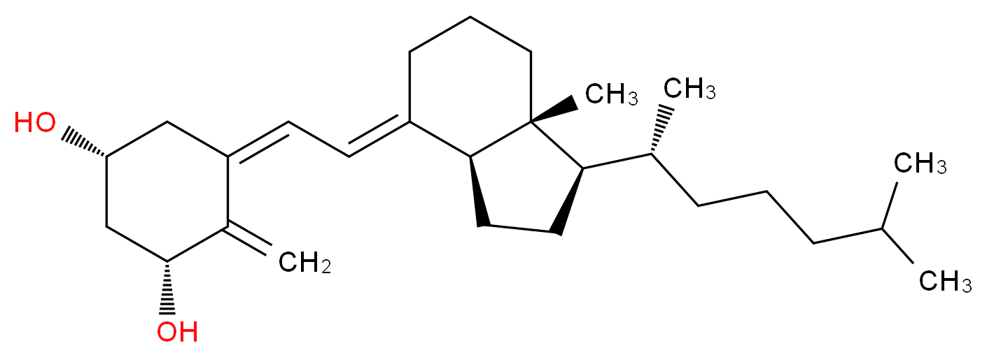 (1R,3R,5Z)-5-{2-[(1R,3aS,4E,7aR)-7a-methyl-1-[(2R)-6-methylheptan-2-yl]-octahydro-1H-inden-4-ylidene]ethylidene}-4-methylidenecyclohexane-1,3-diol_分子结构_CAS_63181-13-5