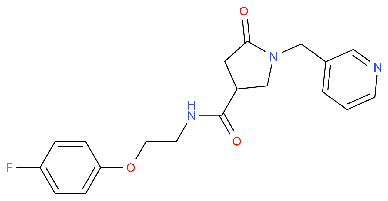 N-[2-(4-fluorophenoxy)ethyl]-5-oxo-1-(3-pyridinylmethyl)-3-pyrrolidinecarboxamide_分子结构_CAS_)