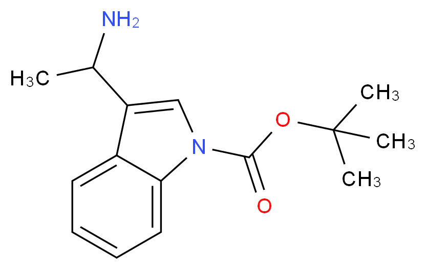 3-(1-AMINO-ETHYL)-INDOLE-1-CARBOXYLIC ACID TERT-BUTYL ESTER_分子结构_CAS_317830-77-6)