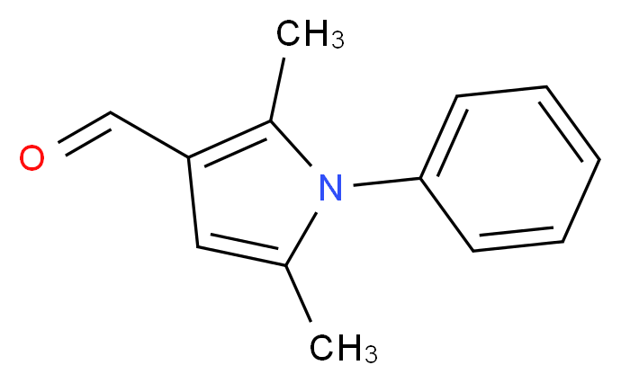 2,5-dimethyl-1-phenyl-1H-pyrrole-3-carbaldehyde_分子结构_CAS_83-18-1