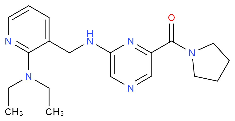 N-{[2-(diethylamino)pyridin-3-yl]methyl}-6-(pyrrolidin-1-ylcarbonyl)pyrazin-2-amine_分子结构_CAS_)