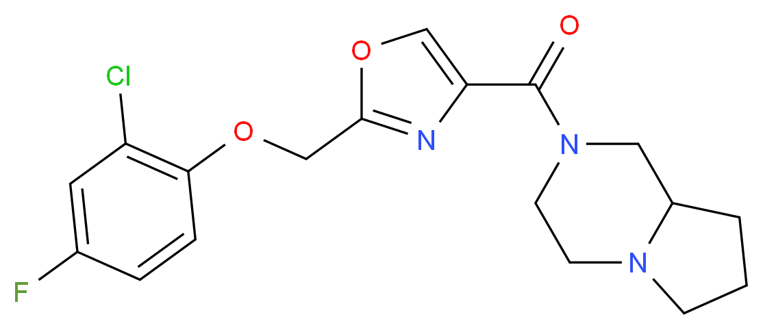 2-({2-[(2-chloro-4-fluorophenoxy)methyl]-1,3-oxazol-4-yl}carbonyl)octahydropyrrolo[1,2-a]pyrazine_分子结构_CAS_)