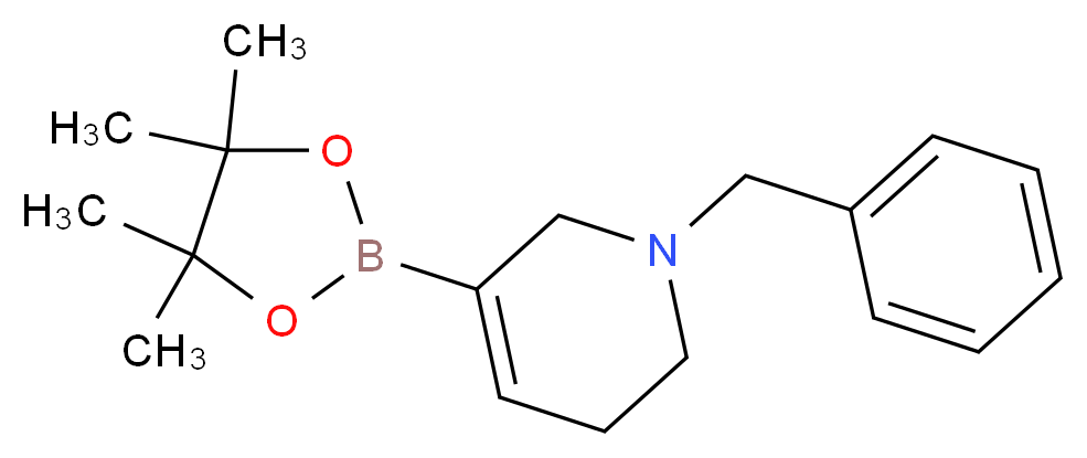 1-Benzyl-5-(4,4,5,5-tetramethyl-1,3,2-dioxaborolan-2-yl)-1,2,3,6-tetrahydropyridine_分子结构_CAS_1313738-80-5)