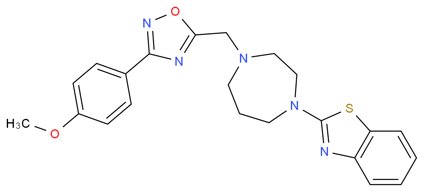 2-(4-{[3-(4-methoxyphenyl)-1,2,4-oxadiazol-5-yl]methyl}-1,4-diazepan-1-yl)-1,3-benzothiazole_分子结构_CAS_)
