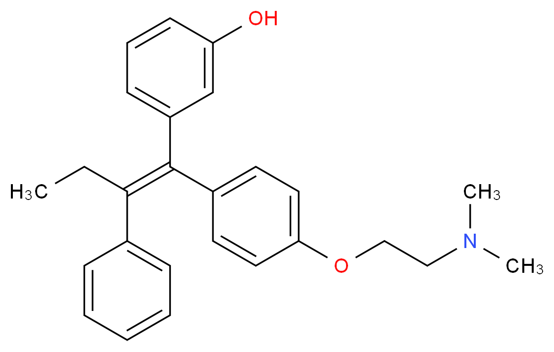 3-[(1E)-1-{4-[2-(dimethylamino)ethoxy]phenyl}-2-phenylbut-1-en-1-yl]phenol_分子结构_CAS_82413-20-5