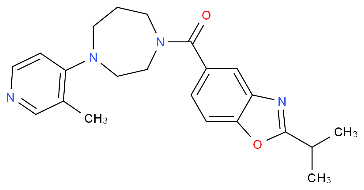 2-isopropyl-5-{[4-(3-methylpyridin-4-yl)-1,4-diazepan-1-yl]carbonyl}-1,3-benzoxazole_分子结构_CAS_)