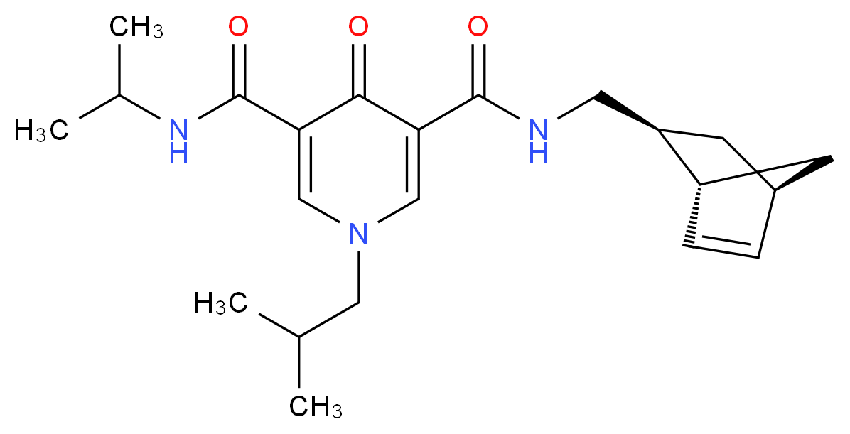 N-[(1R*,2S*,4R*)-bicyclo[2.2.1]hept-5-en-2-ylmethyl]-1-isobutyl-N'-isopropyl-4-oxo-1,4-dihydro-3,5-pyridinedicarboxamide_分子结构_CAS_)