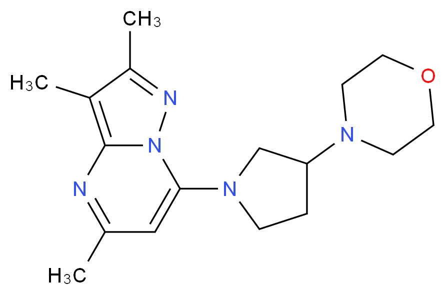 2,3,5-trimethyl-7-(3-morpholin-4-ylpyrrolidin-1-yl)pyrazolo[1,5-a]pyrimidine_分子结构_CAS_)