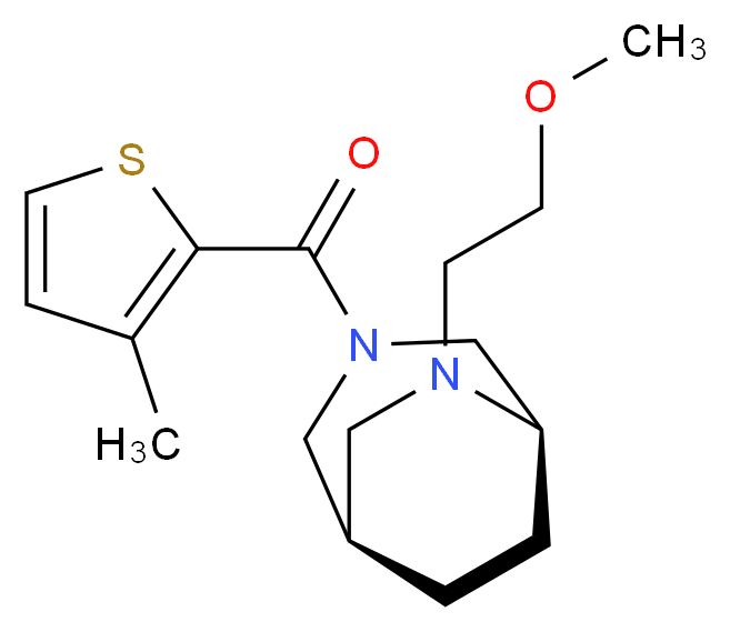 (1R*,5R*)-6-(2-methoxyethyl)-3-[(3-methyl-2-thienyl)carbonyl]-3,6-diazabicyclo[3.2.2]nonane_分子结构_CAS_)