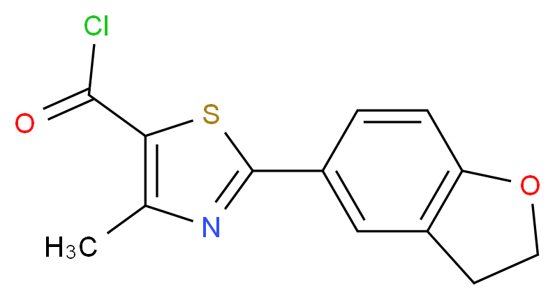 2-(2,3-dihydro-1-benzofuran-5-yl)-4-methyl-1,3-thiazole-5-carbonyl chloride_分子结构_CAS_306936-09-4