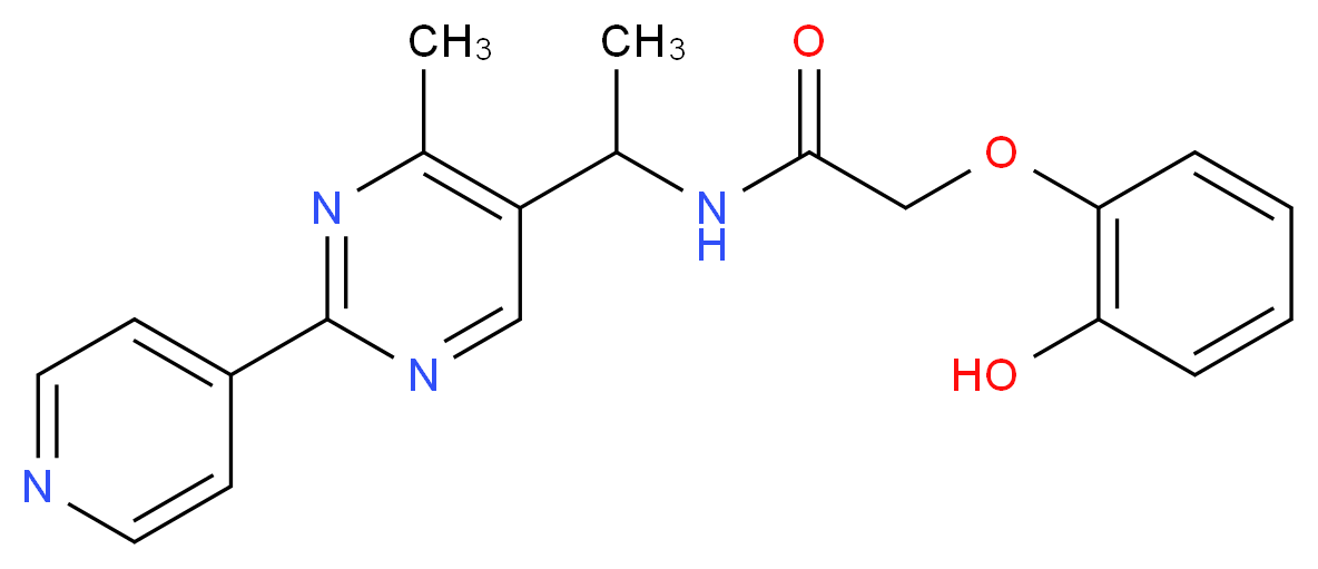 2-(2-hydroxyphenoxy)-N-[1-(4-methyl-2-pyridin-4-ylpyrimidin-5-yl)ethyl]acetamide_分子结构_CAS_)