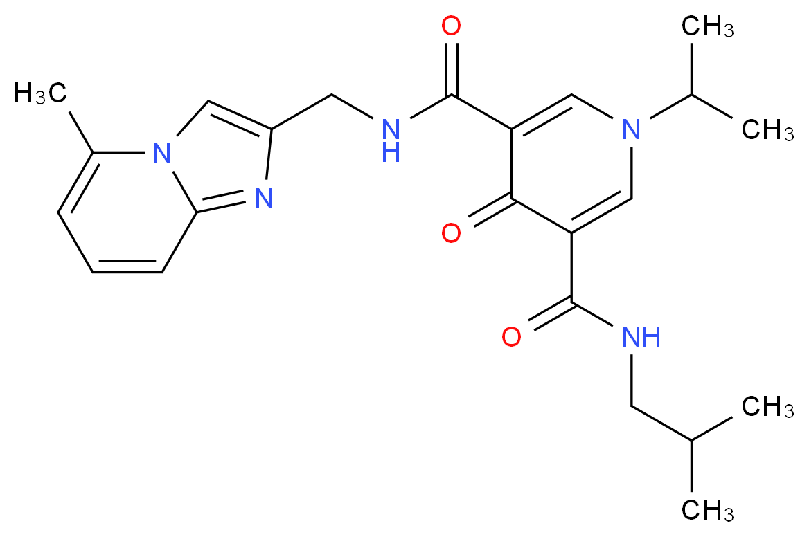 N-isobutyl-1-isopropyl-N'-[(5-methylimidazo[1,2-a]pyridin-2-yl)methyl]-4-oxo-1,4-dihydro-3,5-pyridinedicarboxamide_分子结构_CAS_)