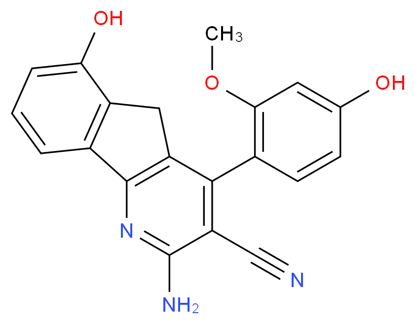 2-amino-6-hydroxy-4-(4-hydroxy-2-methoxyphenyl)-5H-indeno[1,2-b]pyridine-3-carbonitrile_分子结构_CAS_)