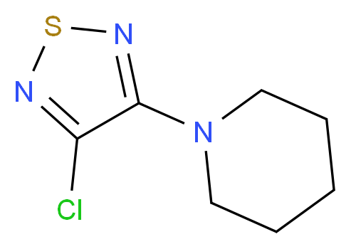 1-(4-Chloro-1,2,5-thiadiazol-3-yl)piperidine_分子结构_CAS_173053-54-8)