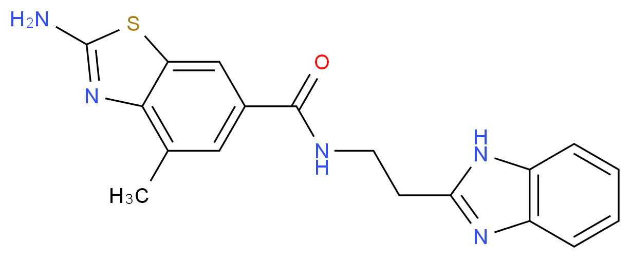 2-amino-N-[2-(1H-benzimidazol-2-yl)ethyl]-4-methyl-1,3-benzothiazole-6-carboxamide_分子结构_CAS_)