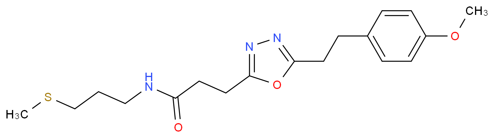 3-{5-[2-(4-methoxyphenyl)ethyl]-1,3,4-oxadiazol-2-yl}-N-[3-(methylthio)propyl]propanamide_分子结构_CAS_)