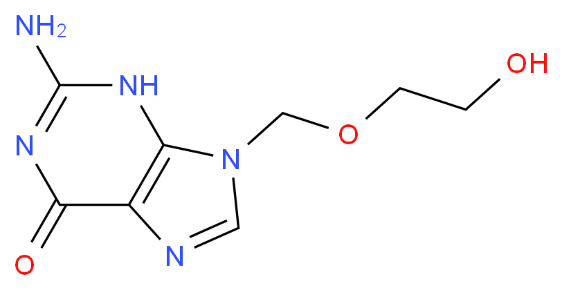 2-amino-9-[(2-hydroxyethoxy)methyl]-6,9-dihydro-3H-purin-6-one_分子结构_CAS_59277-89-3