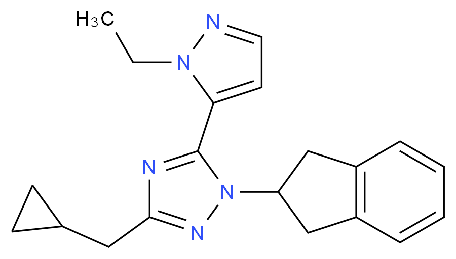 3-(cyclopropylmethyl)-1-(2,3-dihydro-1H-inden-2-yl)-5-(1-ethyl-1H-pyrazol-5-yl)-1H-1,2,4-triazole_分子结构_CAS_)
