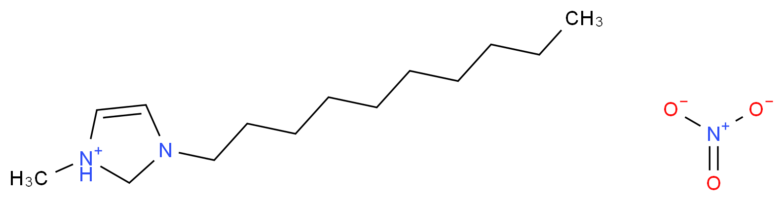 3-decyl-1-methyl-2,3-dihydro-1H-imidazol-1-ium nitrate_分子结构_CAS_1057409-91-2