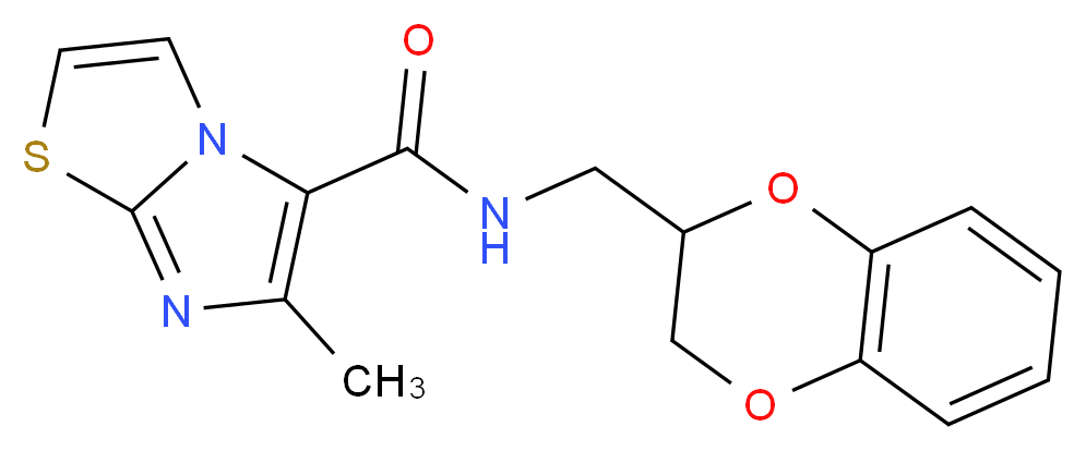 N-(2,3-dihydro-1,4-benzodioxin-2-ylmethyl)-6-methylimidazo[2,1-b][1,3]thiazole-5-carboxamide_分子结构_CAS_)