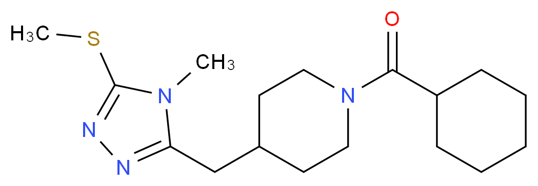 1-(cyclohexylcarbonyl)-4-{[4-methyl-5-(methylthio)-4H-1,2,4-triazol-3-yl]methyl}piperidine_分子结构_CAS_)