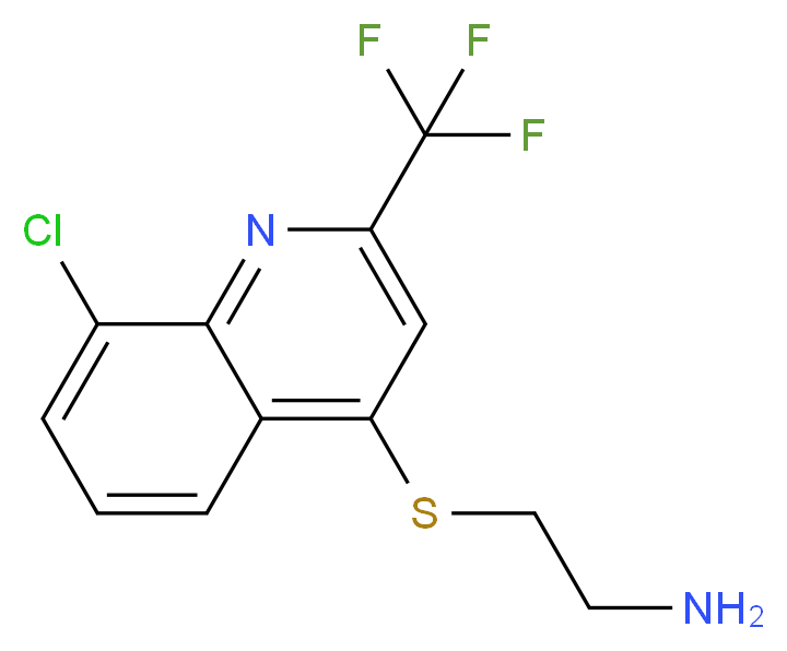 4-(2-Aminoethylthio)-8-chloro-2-(trifluoromethyl)quinoline 97%_分子结构_CAS_)