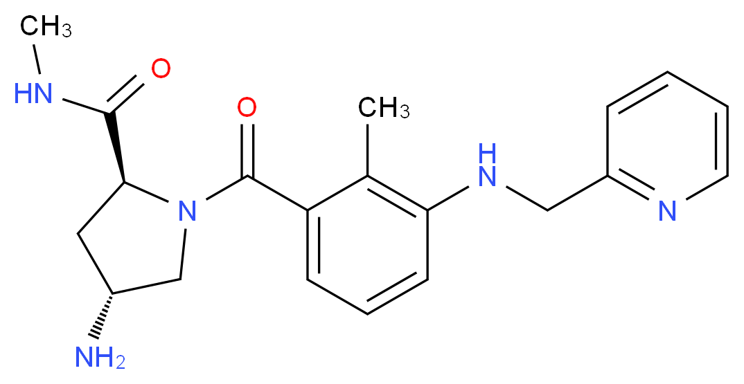 (4R)-4-amino-N-methyl-1-{2-methyl-3-[(pyridin-2-ylmethyl)amino]benzoyl}-L-prolinamide_分子结构_CAS_)