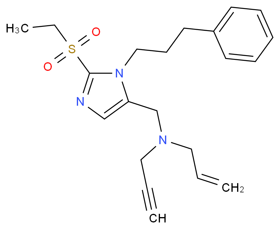 N-{[2-(ethylsulfonyl)-1-(3-phenylpropyl)-1H-imidazol-5-yl]methyl}-N-2-propyn-1-yl-2-propen-1-amine_分子结构_CAS_)