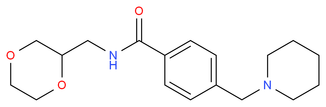 N-(1,4-dioxan-2-ylmethyl)-4-(1-piperidinylmethyl)benzamide_分子结构_CAS_)