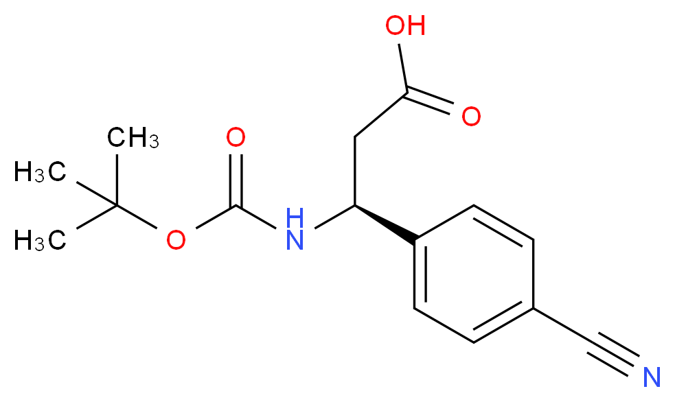 (3S)-3-{[(tert-butoxy)carbonyl]amino}-3-(4-cyanophenyl)propanoic acid_分子结构_CAS_500770-82-1