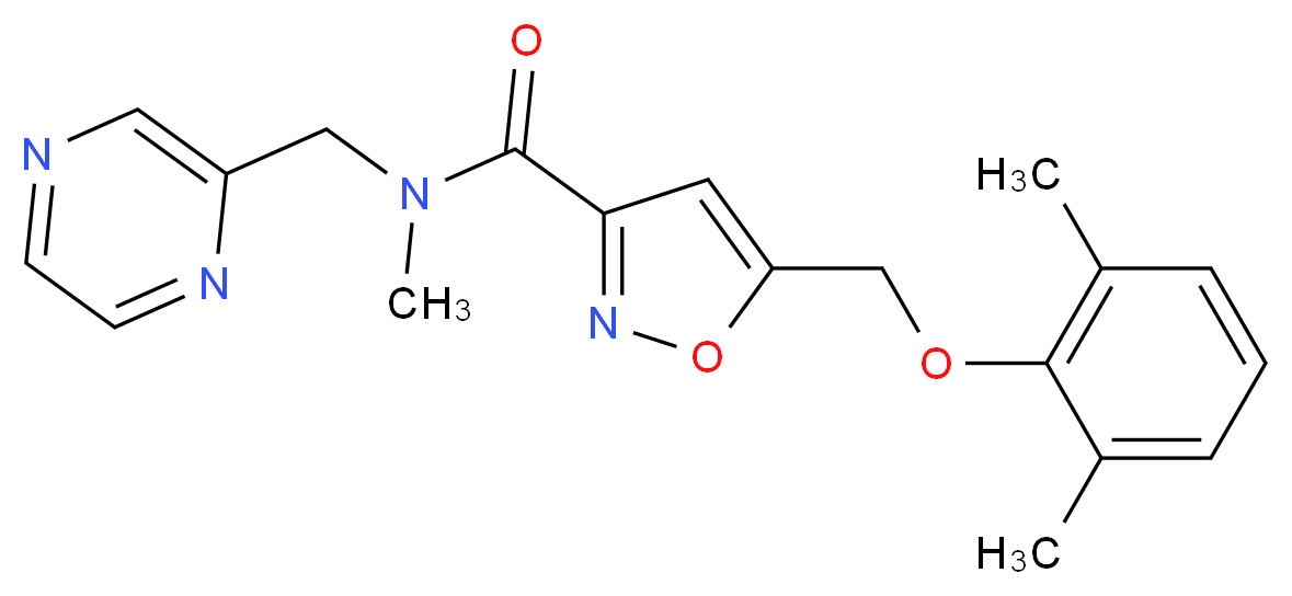 5-[(2,6-dimethylphenoxy)methyl]-N-methyl-N-(2-pyrazinylmethyl)-3-isoxazolecarboxamide_分子结构_CAS_)