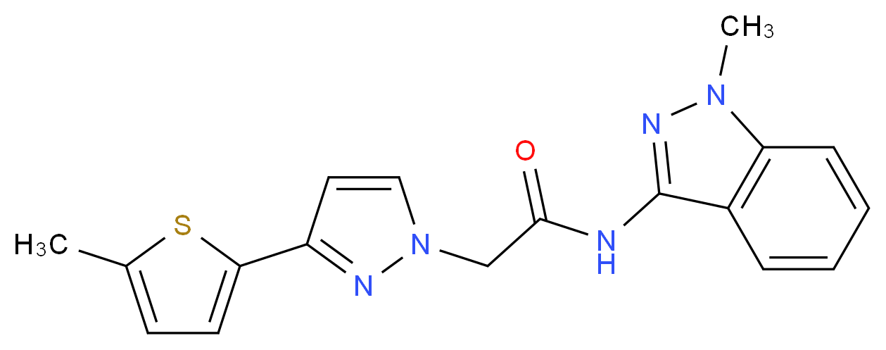 N-(1-methyl-1H-indazol-3-yl)-2-[3-(5-methyl-2-thienyl)-1H-pyrazol-1-yl]acetamide_分子结构_CAS_)