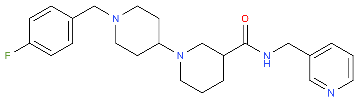 1'-(4-fluorobenzyl)-N-(pyridin-3-ylmethyl)-1,4'-bipiperidine-3-carboxamide_分子结构_CAS_)