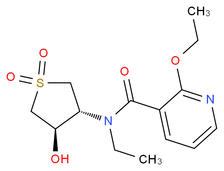 2-ethoxy-N-ethyl-N-[(3R*,4R*)-4-hydroxy-1,1-dioxidotetrahydro-3-thienyl]nicotinamide_分子结构_CAS_)