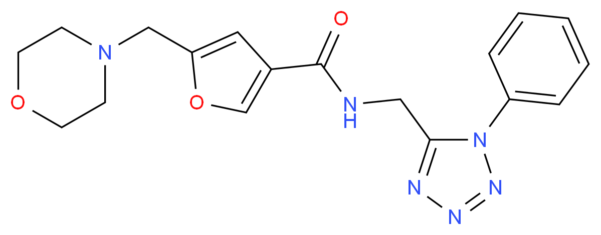 5-(4-morpholinylmethyl)-N-[(1-phenyl-1H-tetrazol-5-yl)methyl]-3-furamide_分子结构_CAS_)
