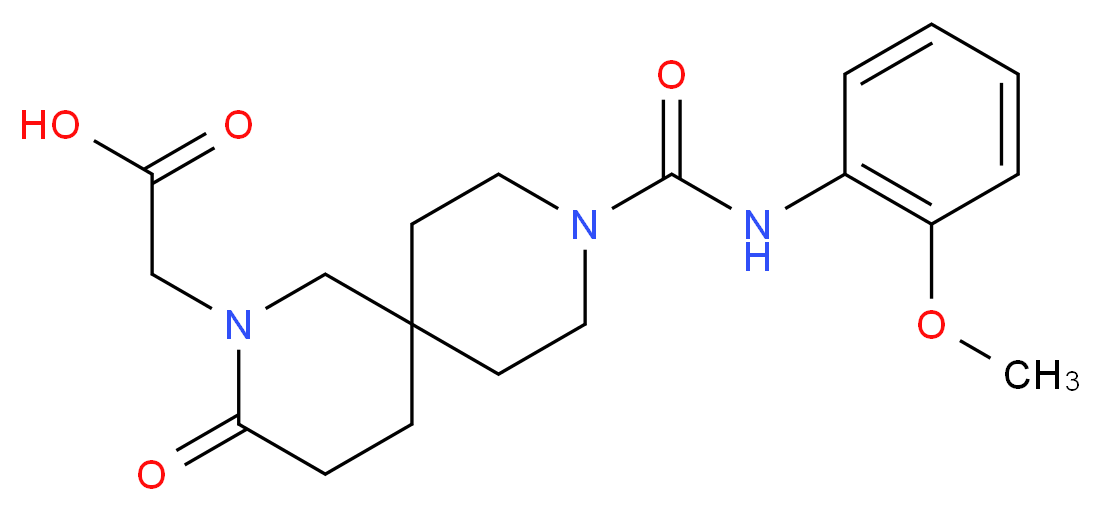 (9-{[(2-methoxyphenyl)amino]carbonyl}-3-oxo-2,9-diazaspiro[5.5]undec-2-yl)acetic acid_分子结构_CAS_)