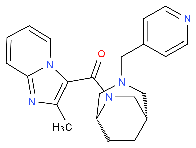 2-methyl-3-{[(1S*,5R*)-3-(4-pyridinylmethyl)-3,6-diazabicyclo[3.2.2]non-6-yl]carbonyl}imidazo[1,2-a]pyridine_分子结构_CAS_)