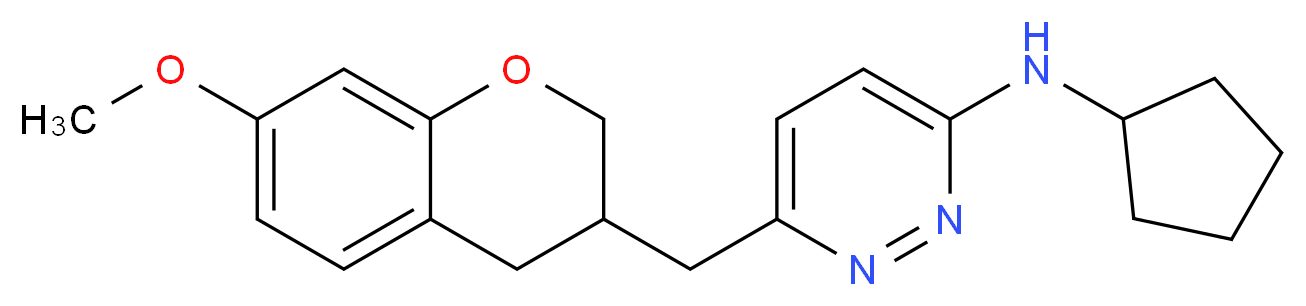 N-cyclopentyl-6-[(7-methoxy-3,4-dihydro-2H-chromen-3-yl)methyl]pyridazin-3-amine_分子结构_CAS_)