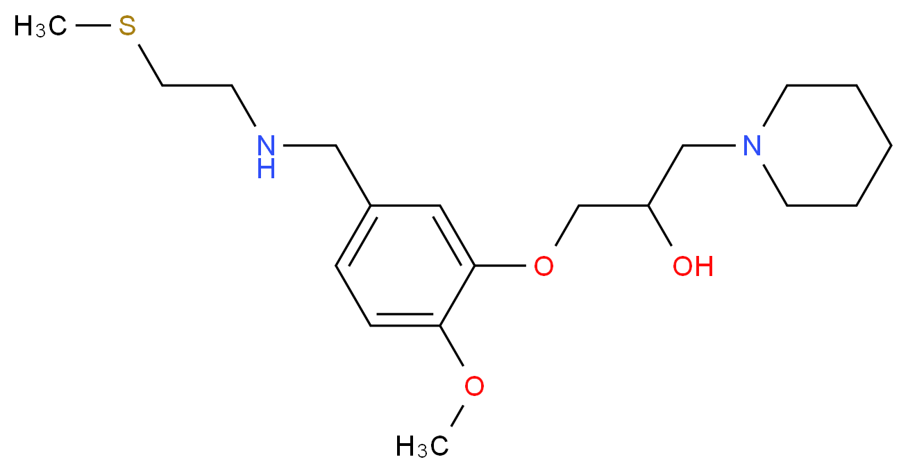 1-[2-methoxy-5-({[2-(methylthio)ethyl]amino}methyl)phenoxy]-3-(1-piperidinyl)-2-propanol_分子结构_CAS_)