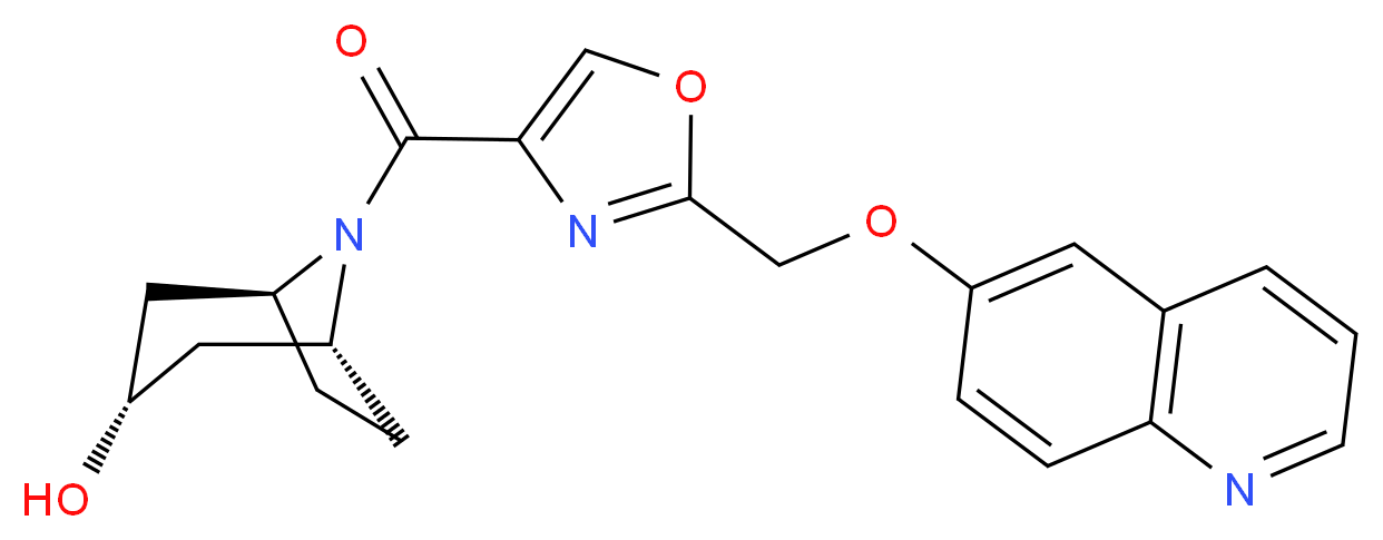 (3-endo)-8-({2-[(quinolin-6-yloxy)methyl]-1,3-oxazol-4-yl}carbonyl)-8-azabicyclo[3.2.1]octan-3-ol_分子结构_CAS_)