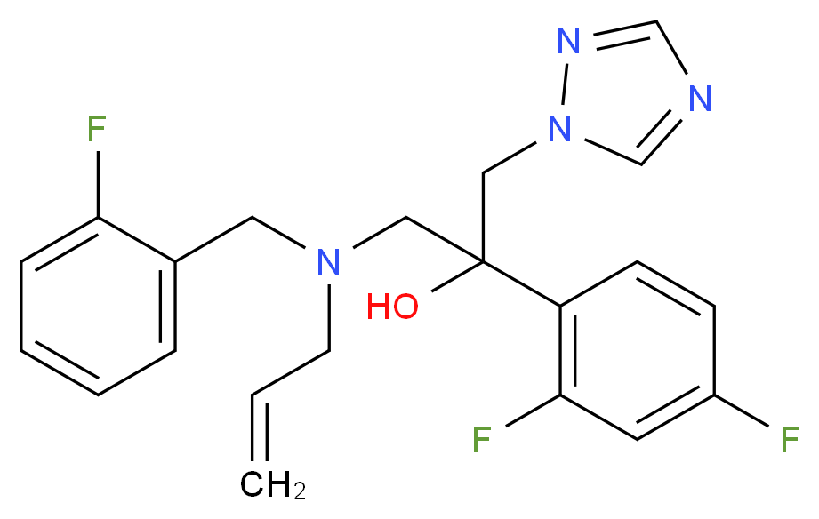 2-(2,4-difluorophenyl)-1-{[(2-fluorophenyl)methyl](prop-2-en-1-yl)amino}-3-(1H-1,2,4-triazol-1-yl)propan-2-ol_分子结构_CAS_1155361-00-4