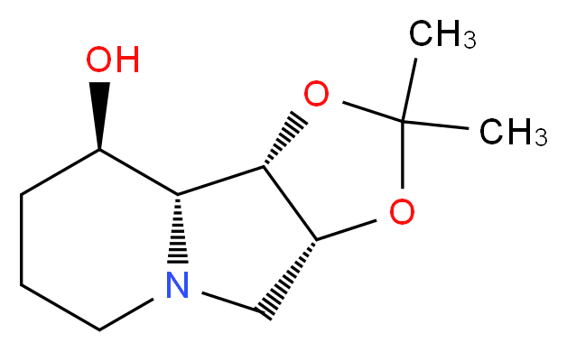 (3aR,9R,9aR,9bS)-2,2-dimethyl-octahydro-2H-[1,3]dioxolo[4,5-a]indolizin-9-ol_分子结构_CAS_85624-09-5